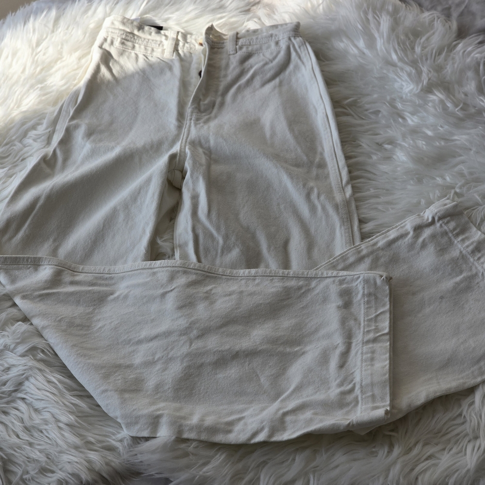 Reformation Off-White Cream Jeans high waist flair